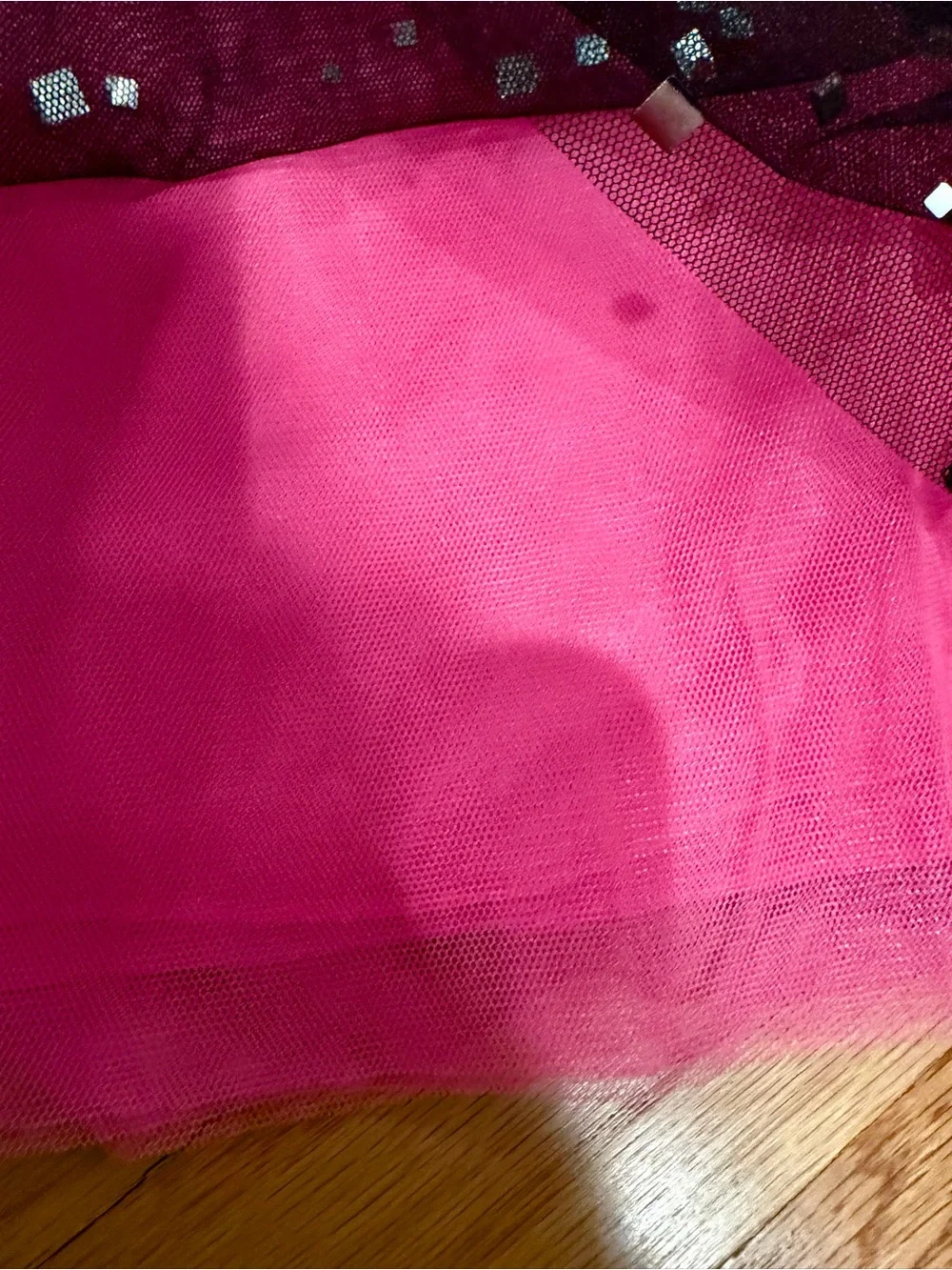 NWT Y2K Pink Sparkle Mesh Party Skirt Girls 14